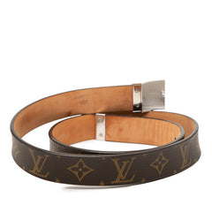 ルイ ヴィトン モノグラム サンチュール キャレ ベルト サイズ：90/36 M6801 ブラウン PVC メンズ LOUIS VUITTON 【中古】