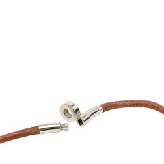 エルメス ドゥーブルケリー チョーカー ブレスレット アクセサリー ブラウン シルバー メタル レザー レディース HERMES 中古