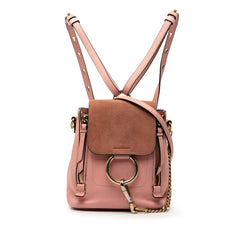 クロエ フェイ リュック バックパック ハンドバッグ 2WAY ピンク スウェード レザー レディース Chloe 【中古】