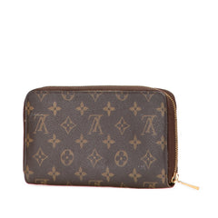 ルイ ヴィトン モノグラム ジッピーオーガナイザー 長財布 M60002 ブラウン PVC レザー レディース LOUIS VUITTON 【中古】