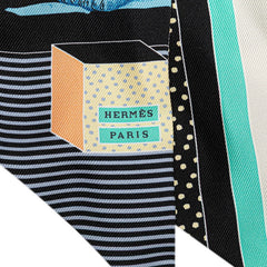 エルメス ツイリー GRAND THEATRE NOUVEAU グラン テアトル ヌーヴォー スカーフ ブラック マルチカラー シルク レディース HERMES 【中古】