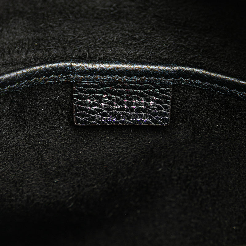 セリーヌ ラゲージ ナノショッパー ハンドバッグ ショルダーバッグ 2WAY ブラック レザー レディース CELINE 【中古】