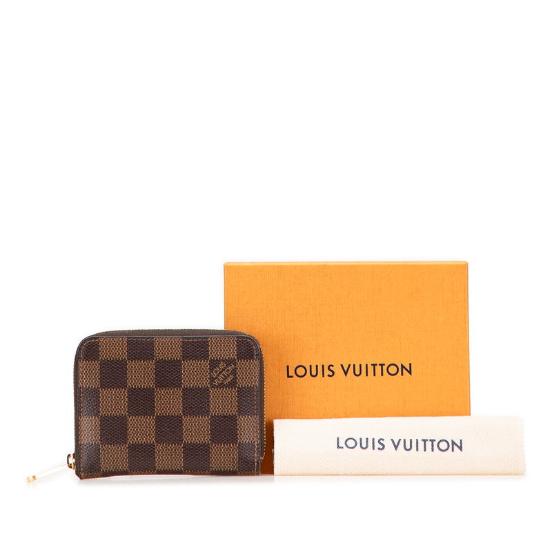 ルイ ヴィトン ダミエ ジッピー コインパース コインケース N60213 ブラウン ローズバレリーヌ PVC レディース LOUIS VUITTON 【中古】