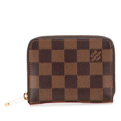 ルイ ヴィトン ダミエ ジッピー コインパース コインケース N60213 ブラウン ローズバレリーヌ PVC レディース LOUIS VUITTON 【中古】