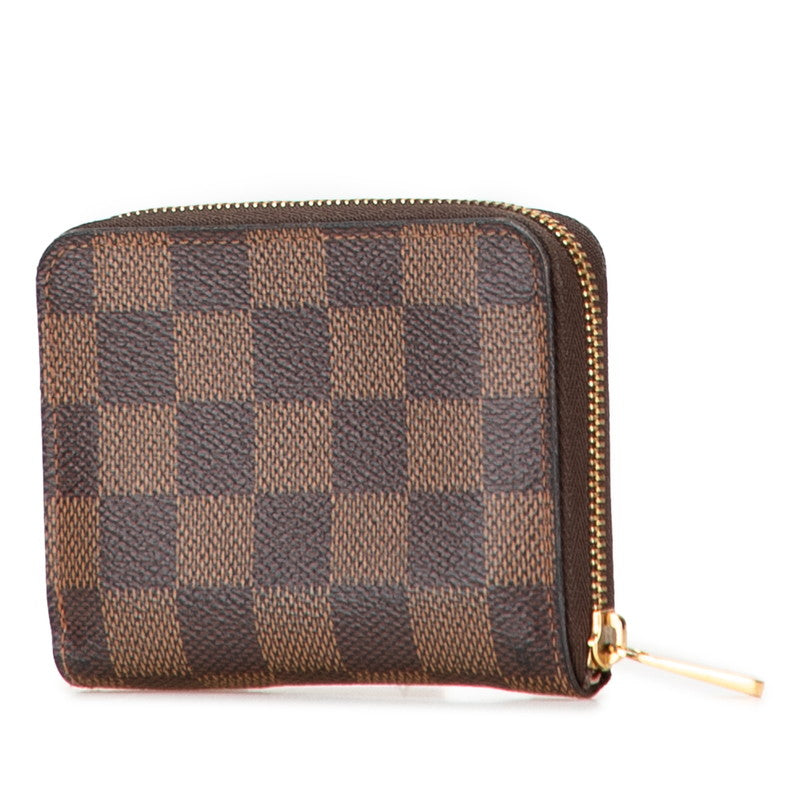 ルイ ヴィトン ダミエ ジッピー コインパース コインケース N60213 ブラウン ローズバレリーヌ PVC レディース LOUIS VUITTON 【中古】