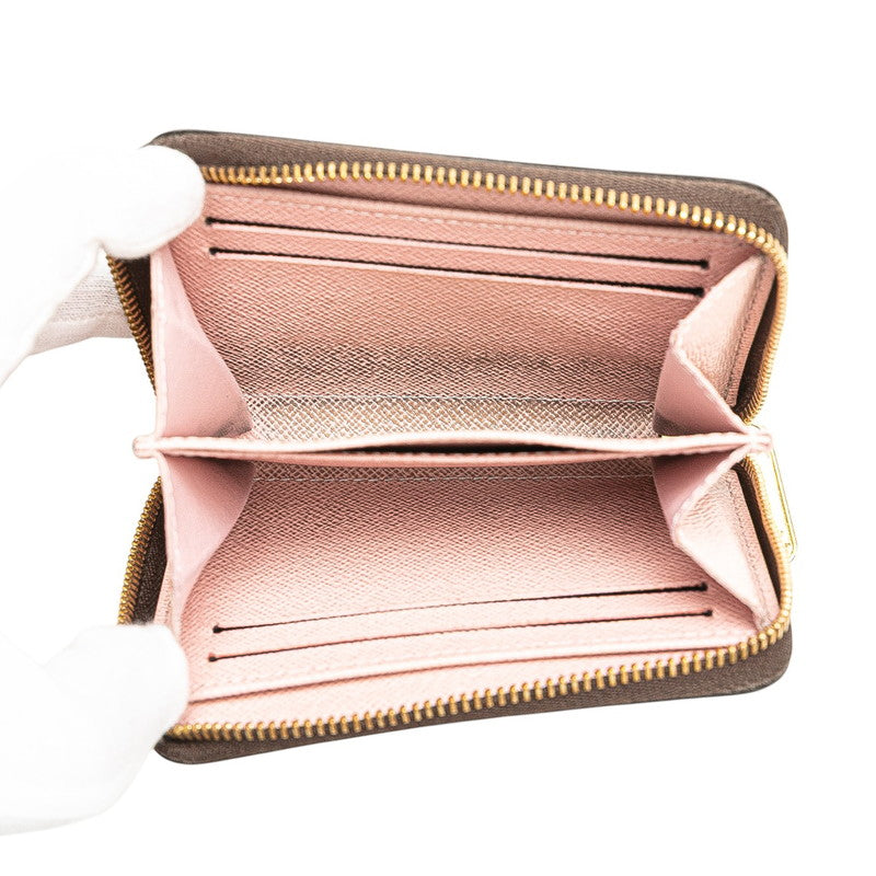 ルイ ヴィトン ダミエ ジッピー コインパース コインケース N60213 ブラウン ローズバレリーヌ PVC レディース LOUIS VUITTON 【中古】