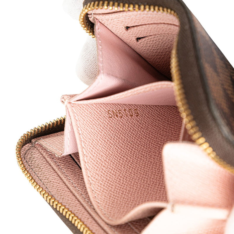 ルイ ヴィトン ダミエ ジッピー コインパース コインケース N60213 ブラウン ローズバレリーヌ PVC レディース LOUIS VUITTON 【中古】