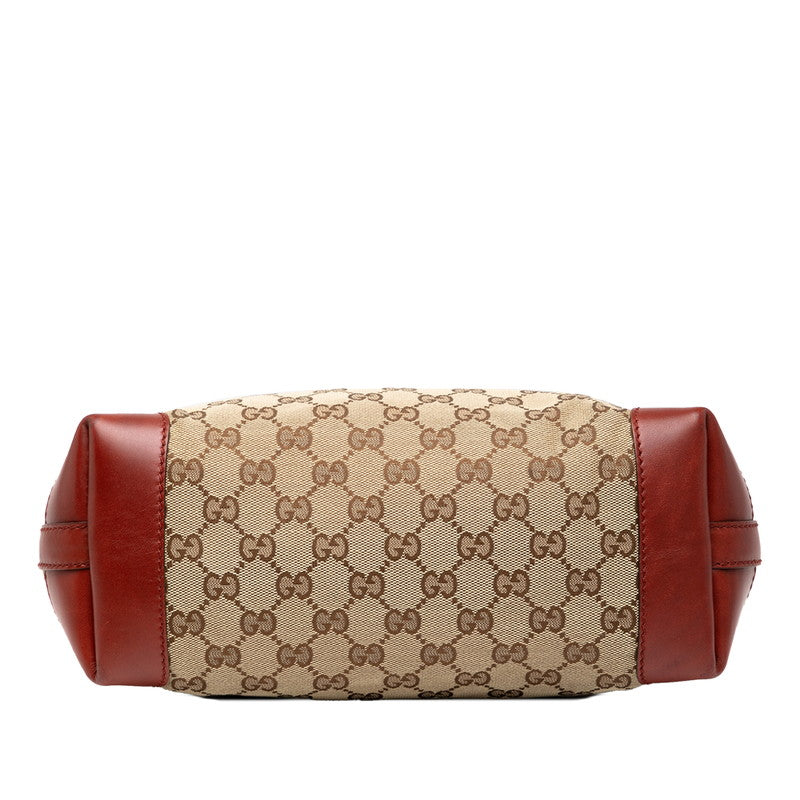 グッチ GGキャンバス クラフト ハンドバッグ トートバッグ 269878 ベージュ レッド キャンバス レザー レディース GUCCI 【中古】
