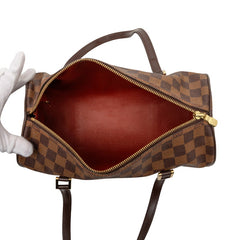 ルイ ヴィトン ダミエ パピヨン30 ハンドバッグ N51303 ブラウン PVC レザー レディース LOUIS VUITTON 【中古】