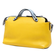 フェンディ バイザウェイ ミディアム ハンドバッグ ショルダーバッグ 2WAY 8BL124 イエロー グレー レザー レディース FENDI 【中古】