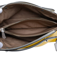 フェンディ バイザウェイ ミディアム ハンドバッグ ショルダーバッグ 2WAY 8BL124 イエロー グレー レザー レディース FENDI 【中古】