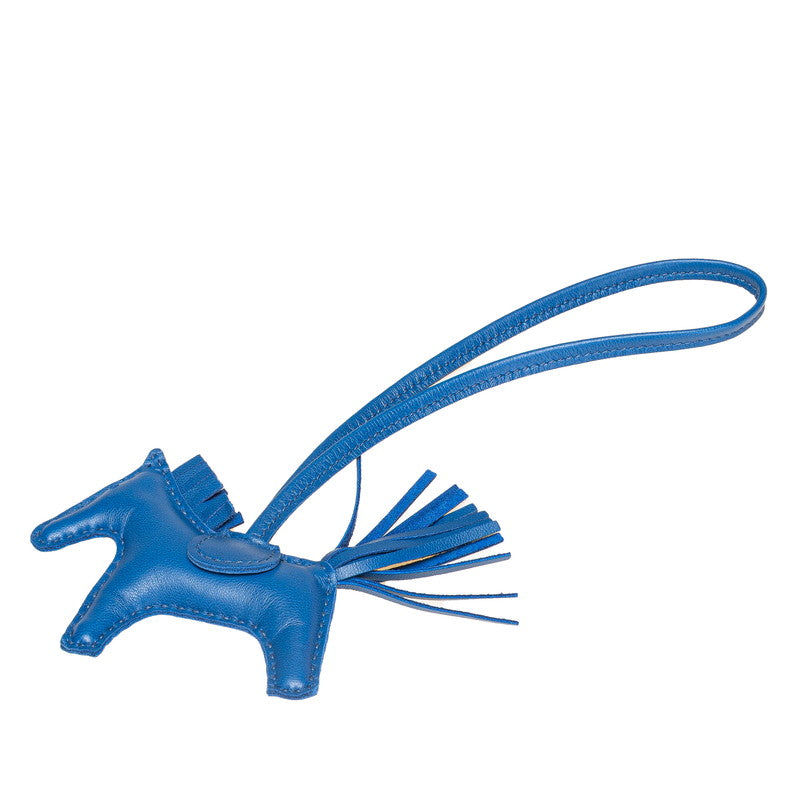 エルメス ロデオPM バッグチャーム ブルーザンジバル ブルー系 アニョーミロ レザー レディース HERMES 【中古】