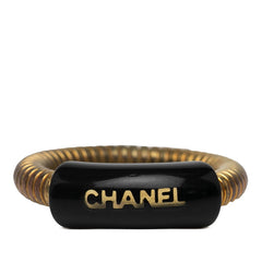 シャネル ロゴ リング 指輪 ゴールド ブラック メッキ レディース CHANEL 【中古】
