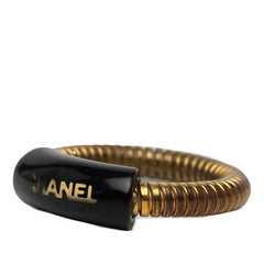 シャネル ロゴ リング 指輪 ゴールド ブラック メッキ レディース CHANEL 【中古】