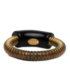 シャネル ロゴ リング 指輪 ゴールド ブラック メッキ レディース CHANEL 【中古】