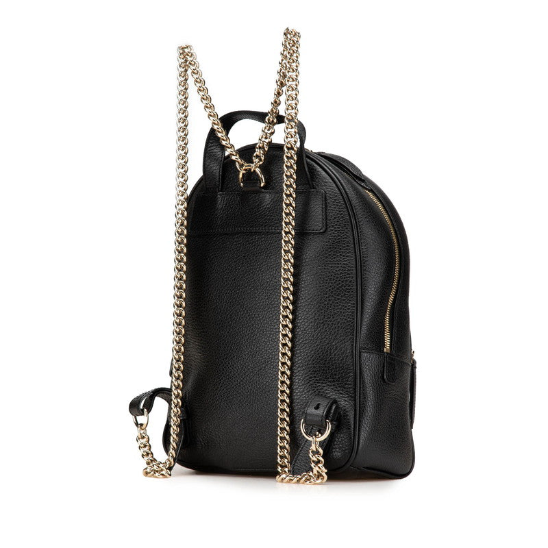 グッチ ソーホー インターロッキングG リュック バックパック 536192 ブラック レザー レディース GUCCI 【中古】