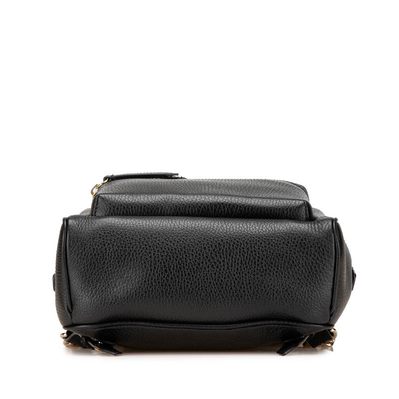 グッチ ソーホー インターロッキングG リュック バックパック 536192 ブラック レザー レディース GUCCI 【中古】