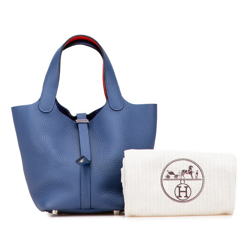 エルメス ピコタンロックPM エクラ ハンドバッグ ブルーブライトン カプシーヌ レッド トリヨンクレマンス スイフト レディース HERMES 【中古】