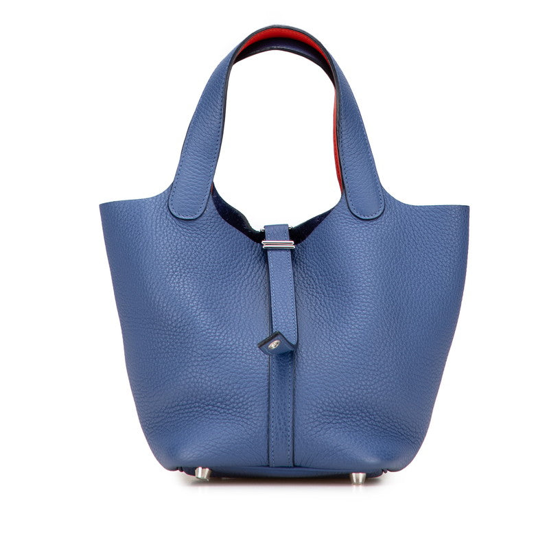 エルメス ピコタンロックPM エクラ ハンドバッグ ブルーブライトン カプシーヌ レッド トリヨンクレマンス スイフト レディース HERMES 【中古】