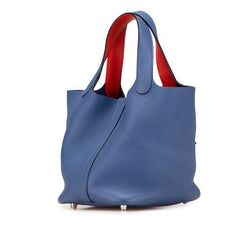 エルメス ピコタンロックPM エクラ ハンドバッグ ブルーブライトン カプシーヌ レッド トリヨンクレマンス スイフト レディース HERMES 【中古】