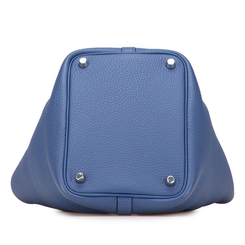 エルメス ピコタンロックPM エクラ ハンドバッグ ブルーブライトン カプシーヌ レッド トリヨンクレマンス スイフト レディース HERMES 【中古】
