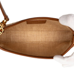 ディオール 30モンテーニュ ホーボー アベニュー チェーン ハンドバッグ ベージュ ブラウン ラフィア レザー レディース Dior 【中古】