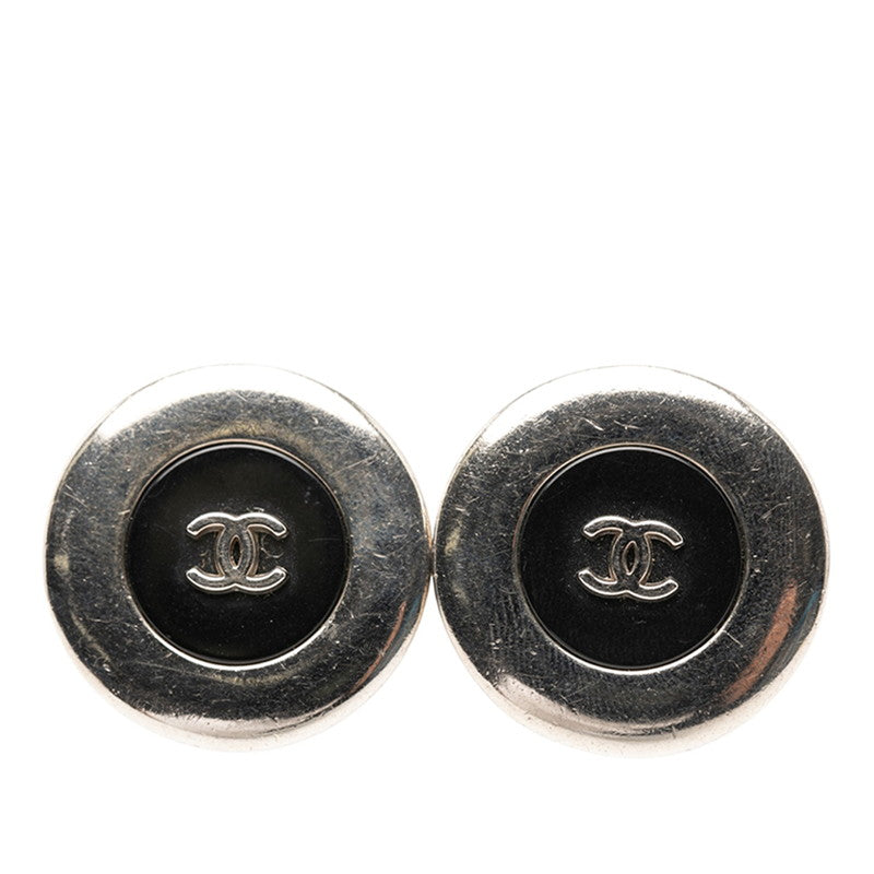 シャネル ココマーク イヤリング シルバー ブラック メタル レディース CHANEL 【中古】