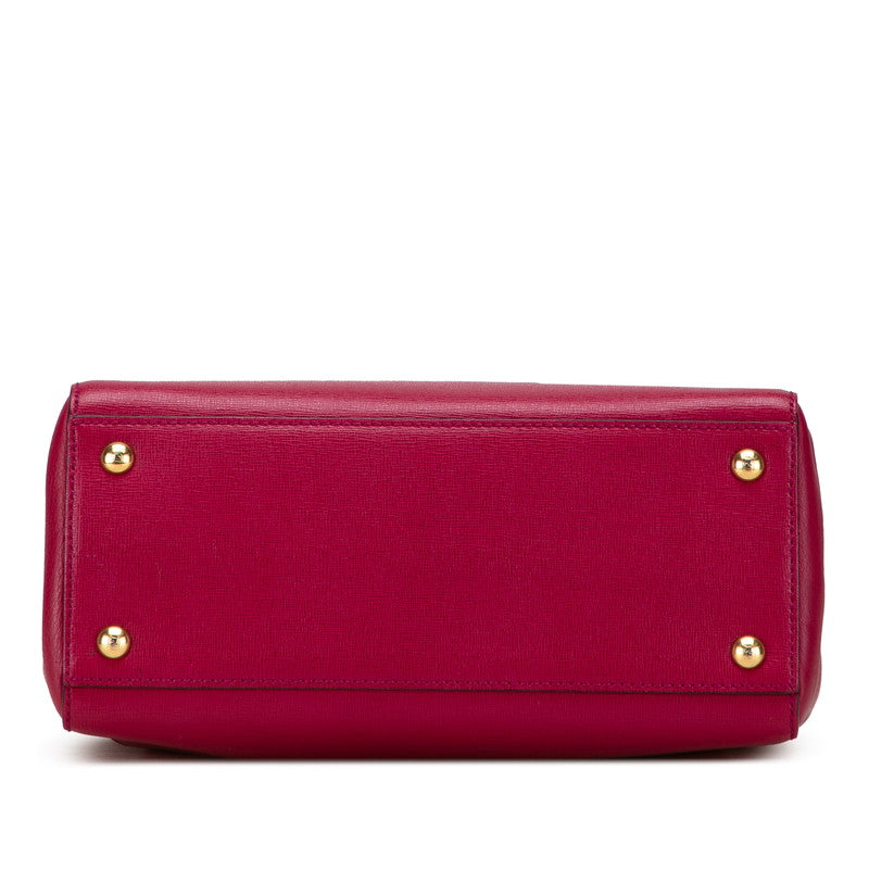 フェンディ プチ トゥージュール ハンドバッグ ショルダーバッグ 2WAY 8BH253 ピンク レザー レディース FENDI 【中古】