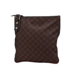 グッチ GGナイロン ショルダーバッグ 268620 ブラウン ブラック ナイロン レザー レディース GUCCI 【中古】