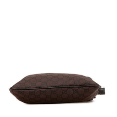グッチ GGナイロン ショルダーバッグ 268620 ブラウン ブラック ナイロン レザー レディース GUCCI 【中古】
