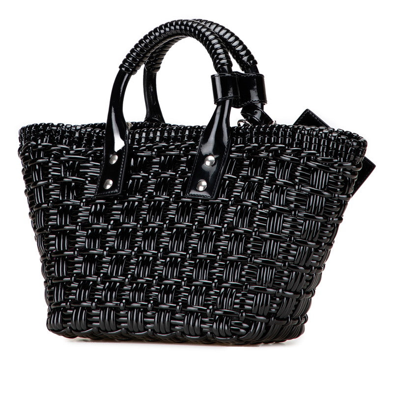 バレンシアガ ビストロXS ショルダーバッグ バスケットバッグ 2WAY 671342 ブラック パテントレザー レディース BALENCIAGA 【中古】