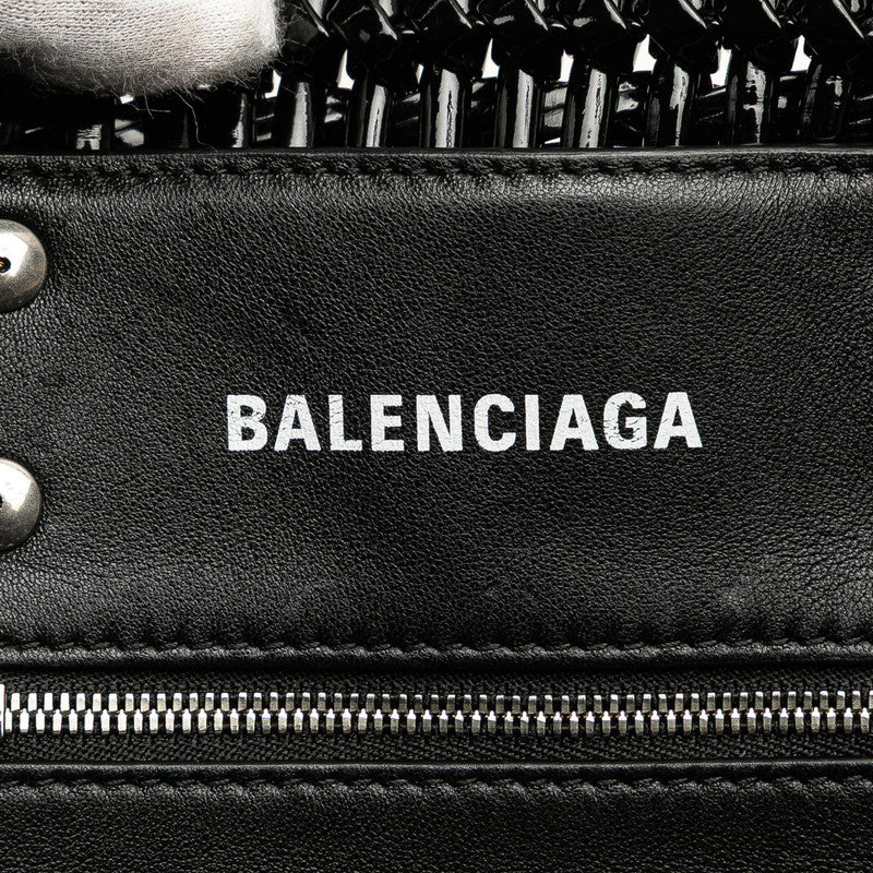 バレンシアガ ビストロXS ショルダーバッグ バスケットバッグ 2WAY 671342 ブラック パテントレザー レディース BALENCIAGA 【中古】