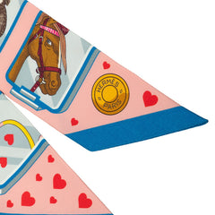 エルメス ツイリー エルメス ストーリー Hermès Story スカーフ ピンク マルチカラー シルク レディース HERMES 中古