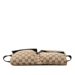 グッチ GGキャンバス ウエストバッグ ボディバッグ 28566 ベージュ ブラウン キャンバス レザー レディース GUCCI 【中古】