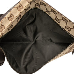 グッチ GGキャンバス ウエストバッグ ボディバッグ 28566 ベージュ ブラウン キャンバス レザー レディース GUCCI 【中古】