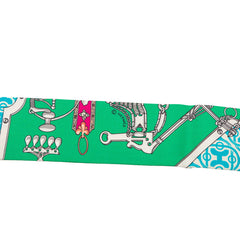 エルメス ツイリー MORS ET GOURMETTES REMIX モール エ グルメット リミックス スカーフ グリーン マルチカラー シルク レディース HERMES 【中古】