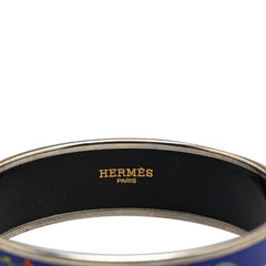 エルメス エマイユGM 七宝焼き バングル シルバー ブルー マルチカラー メタル レディース HERMES 【中古】