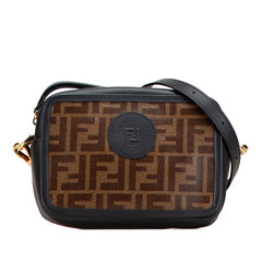 フェンディ ズッカ キャム カメラバッグ 斜め掛け ショルダーバッグ 8BS019 ブラウン ブラック PVC レディース FENDI 【中古】