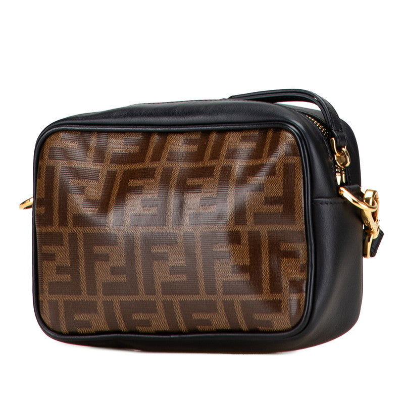 フェンディ ズッカ キャム カメラバッグ 斜め掛け ショルダーバッグ 8BS019 ブラウン ブラック PVC レディース FENDI 【中古】