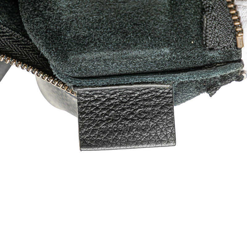 グッチ ロゴプリント ポートフォリオ クラッチバッグ ポーチ 500981 ブラック レザー レディース GUCCI 【中古】