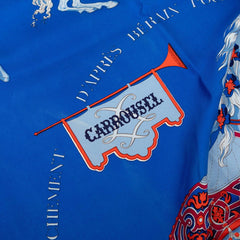 エルメス カレ90 CARROUSEL メリーゴーランド スカーフ 大判 ブルー系 シルク レディース HERMES 【中古】