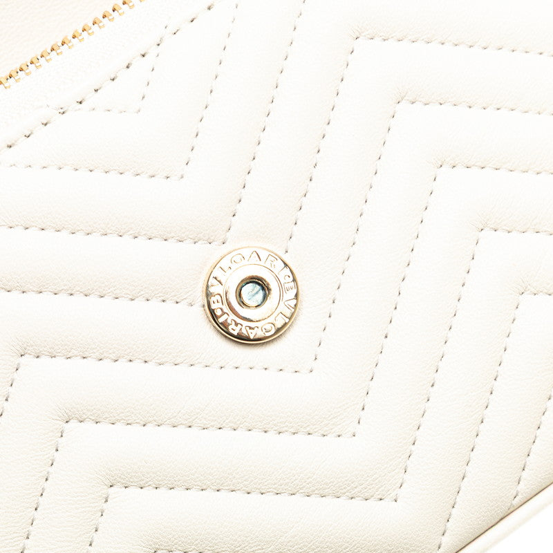 ブルガリ セルペンティ ショルダーバッグ ボディバッグ 2WAY ホワイト アイボリー レザー レディース BVLGARI 【中古】