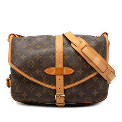ルイ ヴィトン モノグラム ソミュール30 斜め掛け ショルダーバッグ M42256 ブラウン PVC レザー レディース LOUIS VUITTON 【中古】