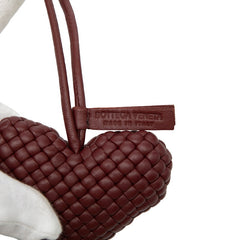 ボッテガヴェネタ イントレチャート ハート バッグチャーム ブラウン レザー レディース BOTTEGAVENETA 【中古】
