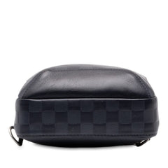 ルイ ヴィトン ダミエ アンフィニ アヴェニュー スリングバッグ ボディバッグ N40303 ネイビー PVC レザー メンズ LOUIS VUITTON 中古