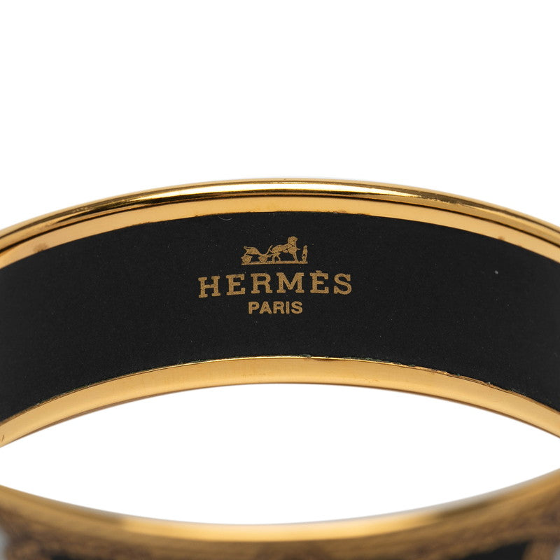 エルメス エマイユ 馬 タッセル モチーフ バングル ゴールド ブラック マルチカラー メッキ レディース HERMES 【中古】