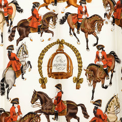 エルメス カレ90 REPRISE 乗馬風景 スカーフ ブラウン マルチカラー シルク レディース HERMES 【中古】