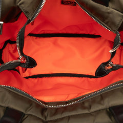 プラダ 三角ロゴプレート トートバッグ ショルダーバッグ 2WAY カーキ グリーン ナイロン レザー レディース PRADA 【中古】