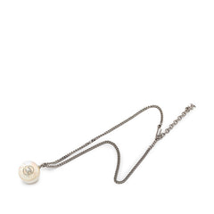 シャネル ココマーク ボール ネックレス ホワイト クリア シルバー 樹脂系 メタル レディース CHANEL 【中古】