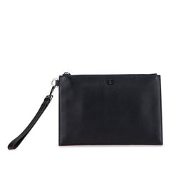 ディオール ロゴ クラッチバッグ ブラック レザー レディース Dior 【中古】